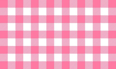 Kırmızı beyaz gingham deseni ve kumaş klasik tasarım düz vektör çizimi.