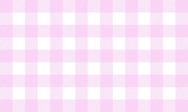 Kırmızı beyaz gingham deseni ve kumaş klasik tasarım düz vektör çizimi.