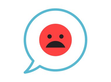 Basit yüz ifadesi ve sarı çizgi film gülüşü düz vektör çizimi.