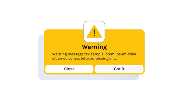 Warnung Und Nachrichten App Schnittstelle Elemente Flache Vektorillustration — Stockvektor