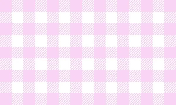 Gingham Bianco Rosso Modello Tessuto Vintage Design Piatto Vettoriale Illustrazione — Vettoriale Stock