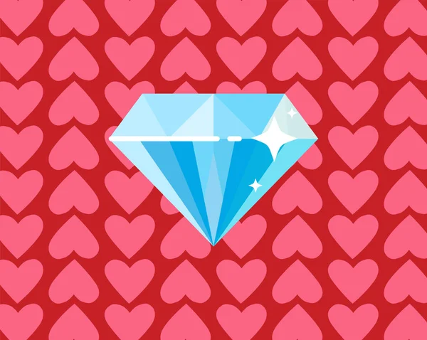 Schéma Plat Diamant Cristal Richesse Webpage Concept Plat Vecteur Illustration — Image vectorielle