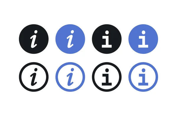 Collection Icônes Information Symboles Information Style Simple Illustration Vectorielle Plate — Image vectorielle