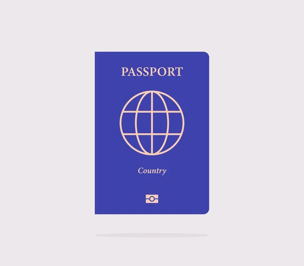 Passeport International Sur Fond Blanc Illustration Vectorielle Plate — Image vectorielle