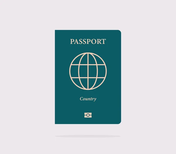 Passaporte Internacional Sobre Fundo Branco Ilustração Vetorial Plana — Vetor de Stock