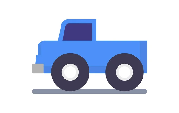 Coche Juguete Recogida Azul Para Niños Jugando Ilustración Vectorial Plana — Vector de stock