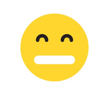 Basit duygu ifadesi ve sarı çizgi film emojisi düz vektör çizimi.
