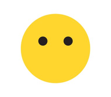 Basit duygu ifadesi ve sarı çizgi film emojisi düz vektör çizimi.