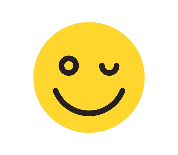 Απλό Συναίσθημα Πρόσωπο Και Κίτρινο Κινούμενο Σχέδιο Emoji Επίπεδη Διανυσματική — Διανυσματικό Αρχείο
