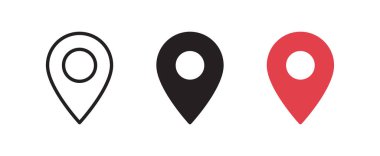 Konum ve navigasyon düz vektör çizimi.