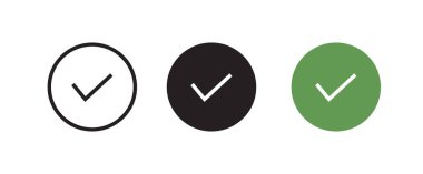 Düz vektör illüstrasyonunu onayla ve onayla.