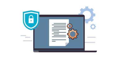Sabit vektör illüstrasyonuna karşı gizliliği korumak için internet sunucu ağında veri koruması ve siber güvenlik.