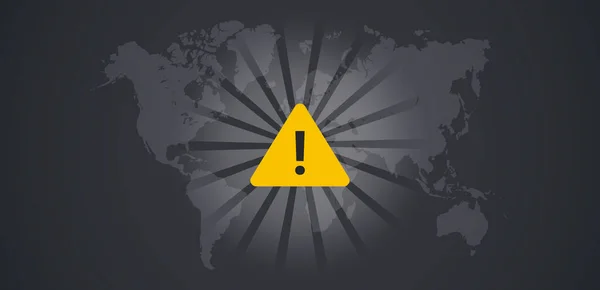 Mapa Advertencia Global Ilustración Vectorial Plana Horizontal Alerta Mundial — Vector de stock