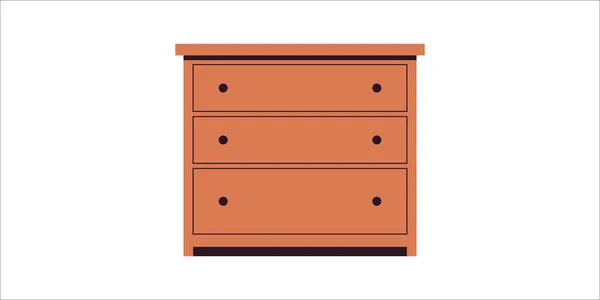 Muebles Gabinete Diseño Del Cajón Del Hogar Vector Plano Ilustración — Vector de stock