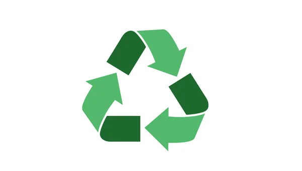 リサイクルと生態シンボルフラットベクトルイラスト — ストックベクタ