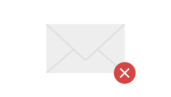 Sinal Rejeição Símbolo Mail Bloco Não Leitura Mail Simples Conceito — Vetor de Stock