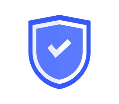 Garanti ve gizlilik rozeti düz vektör çizimi.