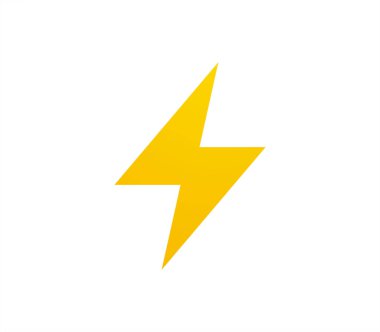 Yıldırım ve voltaj düz vektör çizimi.