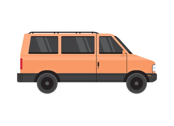Minivan Truck Courier Car Flat Vector Illustration — Stock Vector