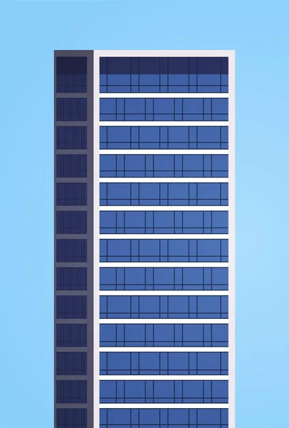 Edificio Negocios Ciudad Rascacielos Plano Vector Ilustración — Vector de stock