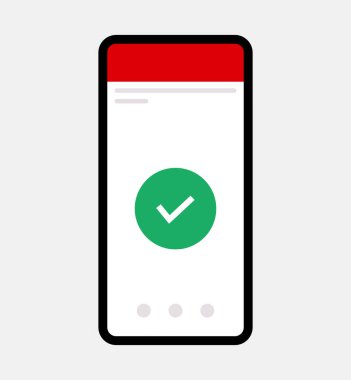 Akıllı telefon ekranı ve dijital teknoloji bankacılık uygulaması düz vektör illüstrasyonunu işaretle.