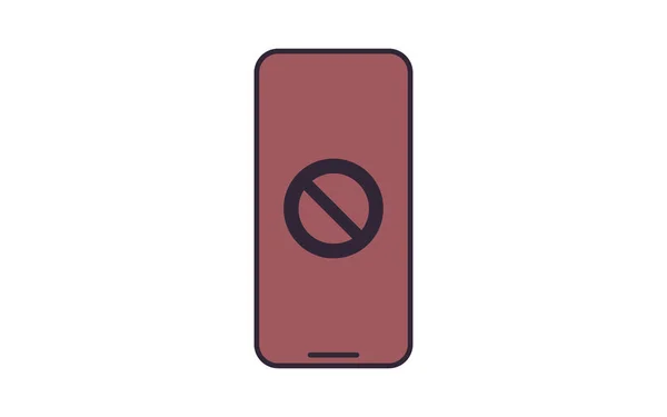 Bloquear Símbolo Smartphone Sinal Proibido Ilustração Vetorial Plana —  Vetores de Stock