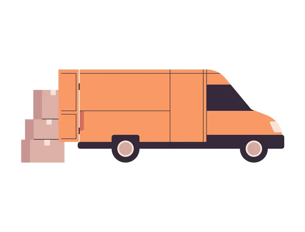 Logistic Transportation Truck Delivery Flat Vector Illustration — Stock Vector