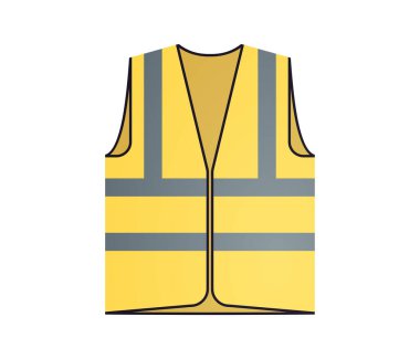 Yansıtıcı yelek ve güvenlik yeleği düz vektör çizimi.