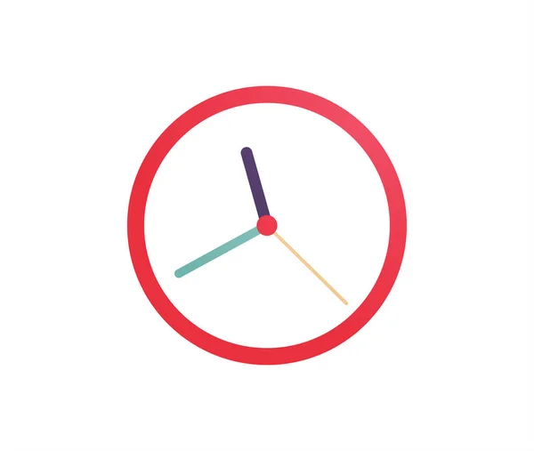 Relógio Tempo Ilustração Vetorial Plana — Vetor de Stock