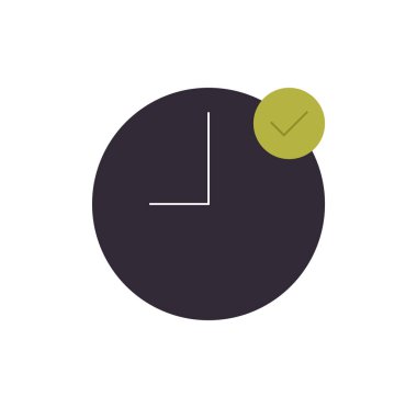 Simple approve related icon and accepted elements infographic tick flat vector illustration.