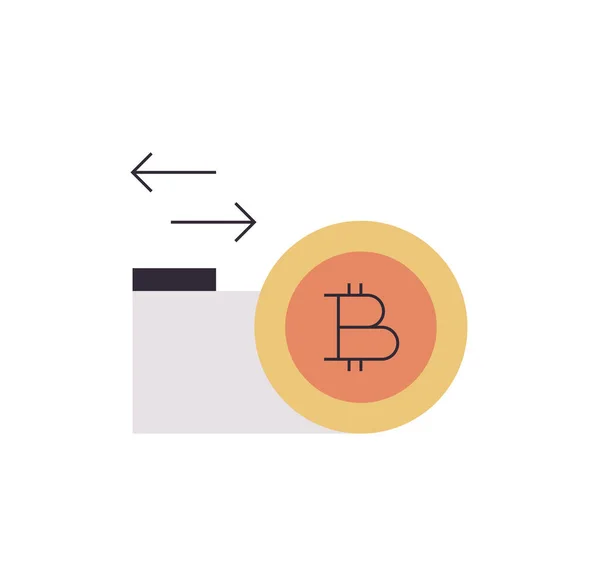 Coin Wallet Cryptocurrency Finance Technology Flat Vector Illustration — Stok Vektör