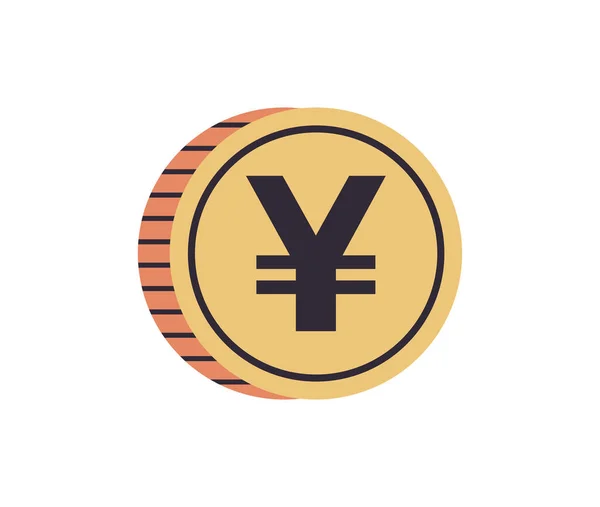 Yen Coin Flat Vector Illustration — Image vectorielle