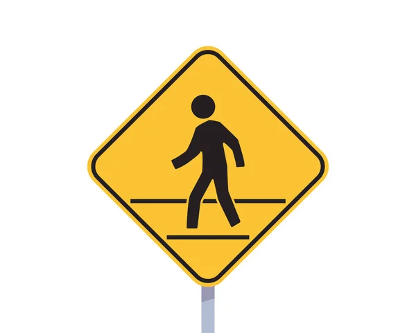 Pedestrian Sign Traffic Road Sign Flat Vector Illustration — Stockvektor
