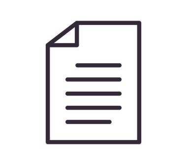 Paper document icon and file outline linear vector.