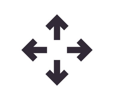 Scaling symbol and sizing arrow icon simple outline linear vector.