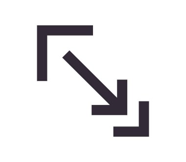 Scaling symbol and sizing arrow icon simple outline linear vector.