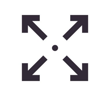 Scaling symbol and sizing arrow icon simple outline linear vector.