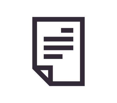 Document symbol and paper icon simple outline linear vector.