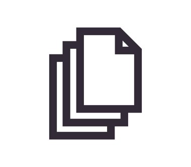 Document symbol and paper icon simple outline linear vector.