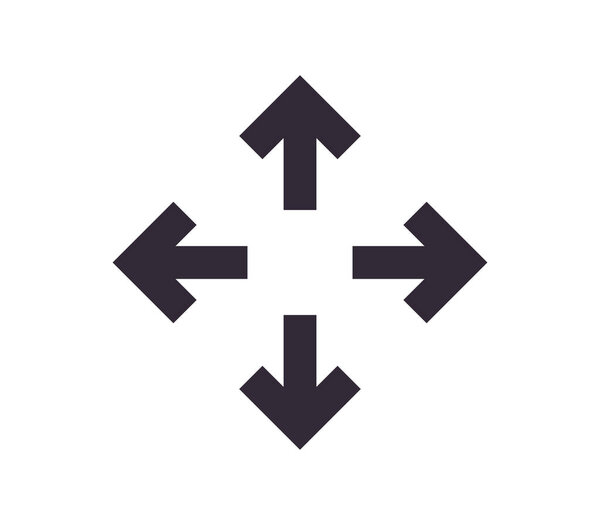 Символ масштабирования и значок стрелки размера простой контур линейного вектора.