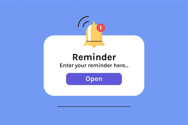 Reminder, notification page with floating elements and business planning, events, timetable flat vector illustration.