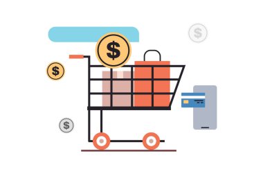 Big sale promotion discount and shopping campaign concept flat vector illustration.