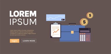 Briefcase and business staff case concept flat vector illustration.