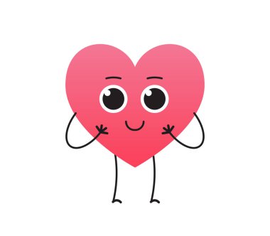Heart icon and happy symbol simple shape concept flat vector illustration.