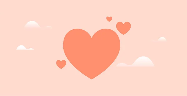 Heart Icon Happy Symbol Simple Shape Concept Flat Vector Illustration — Stockvector