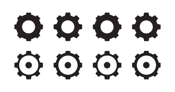 Cogwheel Gear Wheel Black Symbol White Background Flat Vector Illustration — Stok Vektör