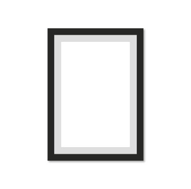 Arkaplan düz vektör çiziminde gölgesi olan fotoğraf çerçevesi ve boş resim çerçevesi.