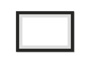 Arkaplan düz vektör çiziminde gölgesi olan fotoğraf çerçevesi ve boş resim çerçevesi.