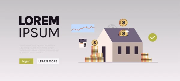 Banka için ipotek ve ödeme kredisi, gayrimenkul, ev kredisi, kira kavramı düz vektör çizimi.