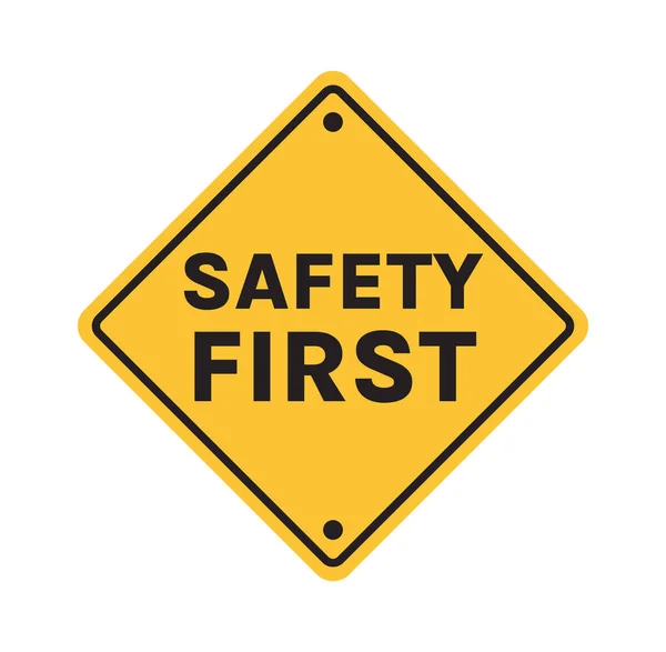 Sicherheit Erstes Zeichen Und Erstes Zeichen Arbeit Sicherheit Vorsicht Arbeitsrisiken — Stockvektor